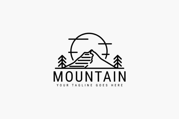 Download Mountain Line Art Minimalist Logo Design - Logo Collection