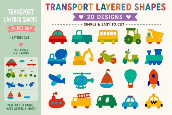 Download Transport Layered Shapes SVG Bundle - Sport Collection