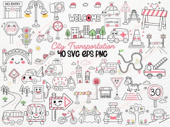 Download City Transportation SVG Cute Road Signs - Sport Collection