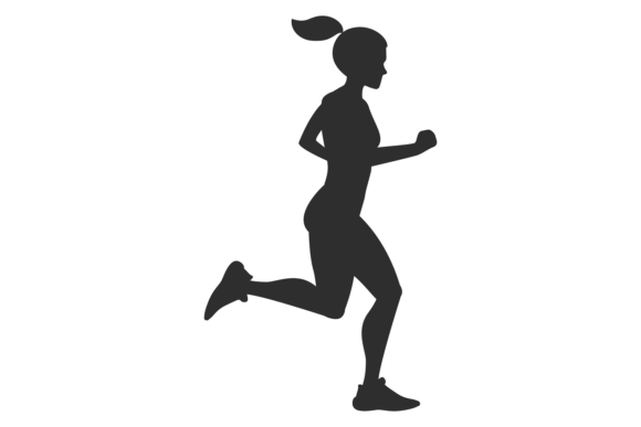 Download Jogging Woman Logo. Black Female Athlete - Logo Collection