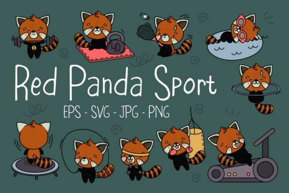 Download Cartoon Red Panda Sportsman Collection - Sport Collection
