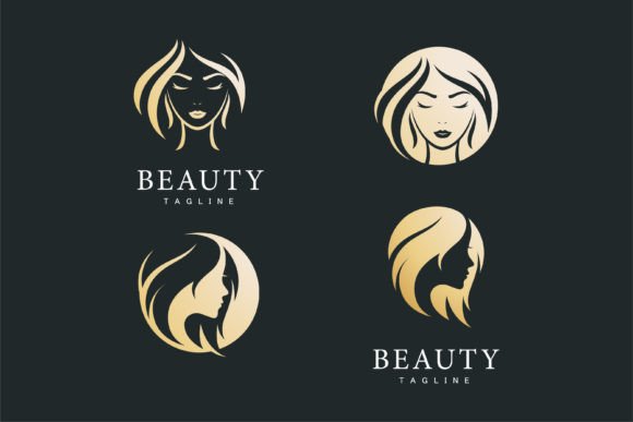 Download Elegant Woman Logo  with  Gold Gradient - Logo Collection