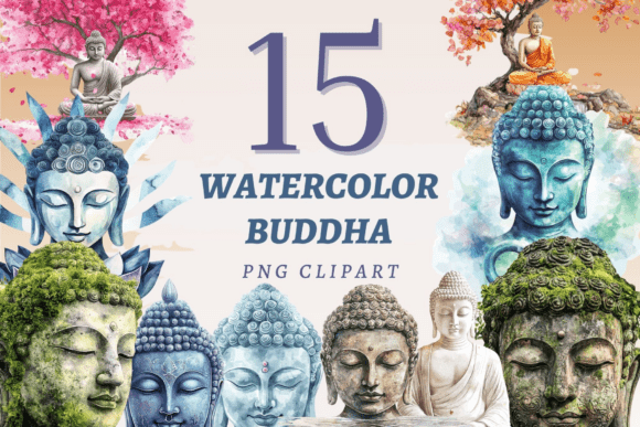 Download Watercolor Buddha PNG Bundle - Premium Resources