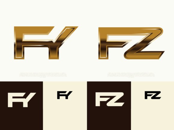Download 2 Sets of FY-FZ Initials Luxury Logos - Logo Collection