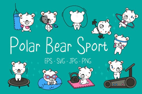 Download Cute Polar Bear Sportsman Set - Sport Collection